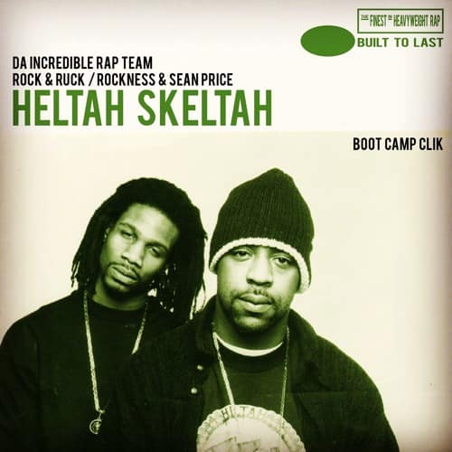 Sean P and Rock of Health Skeletal being photographed for a Hip-Hip magazine advertisement representing the NY-based Rap Supergroup Boot Camp Click
